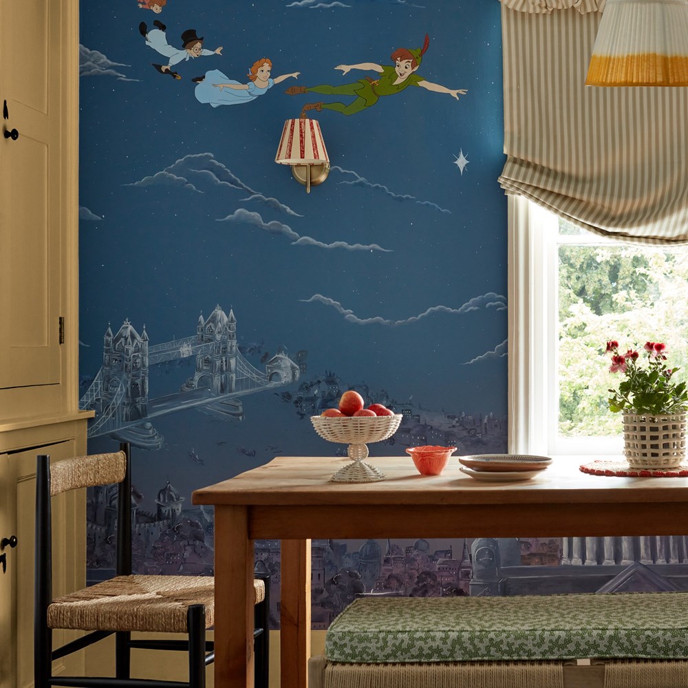 Peter Pan Wallpaper Mural 217293 by Disney Home x Sanderson in Evening Blue